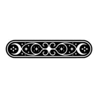 Elegant Black and White Celestial Border , Minimalist Pattern. vector