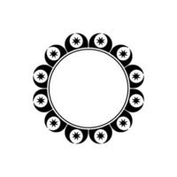 Circular Starburst Frame, Minimalist Black White. vector