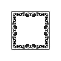 Elegant Black and White Seashell Frame, Art Deco. vector