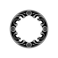 Art Deco Floral Circle Frame on White - Elegant Element. vector
