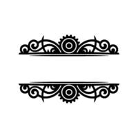 Ornamental Steampunk Frame with Gear and Swirl Elements. vector