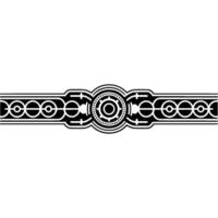 Geometric Art Deco Border Element in Black and White. vector