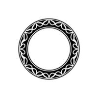 Elegant Black and White Ornamental Circle Frame on White Background. vector