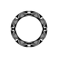 Art Deco Circular Frame with Floral Motif - Illustration. vector