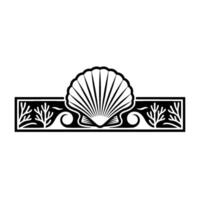 Art Deco Seashell Border Element - Elegant. vector