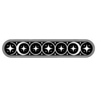 Celestial Border Black White Star and Crescent Moon Pattern. vector