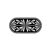 Geometric Leaf Pattern on White Background, Decorative Element. vector