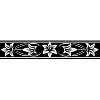 Elegant Lily Floral Border , Monochrome Pattern. vector