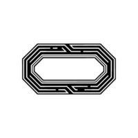 Abstract Geometric Line Art Black and White Pattern, Modern. vector
