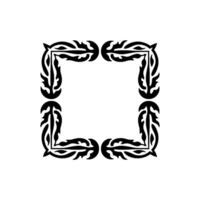 Modern Floral Corner Frame Geometric Border on White. vector