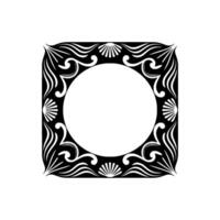 Elegant Art Deco Frame Black White Decorative Border for Elements. vector