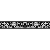 Decorative Black and White Wave Pattern Border with Trees. vector