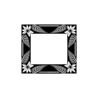 Elegant Black White Tropical Frame Template. vector
