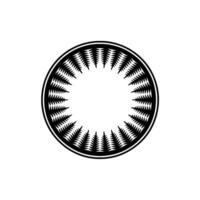 Circular Black and White Pattern with Fir Tree Silhouette. vector