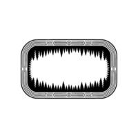 Minimalist Forest Frame Geometric Black and White Illustration. vector