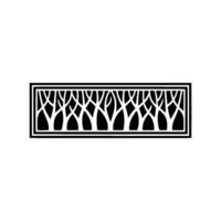 Modern Geometric Forest Silhouette Border , Monochrome, Decorative Element. vector
