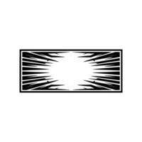 Abstract Geometric Frame with Bursting Lines, Minimalist. vector
