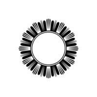 Art Deco Sunburst Frame, Black White Element. vector