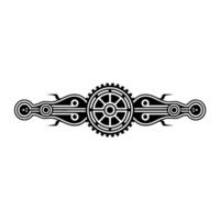 Geometric Ornament Art Deco Wheel on White. vector