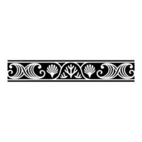 Black and White Ocean-Themed Border Element. vector