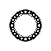 Celestial Circle Pattern Star Crescent Moon Ornamental , Minimalist. vector