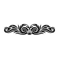 Elegant Seaside Border Seashell, Swirls, and Foliage. vector