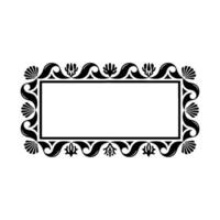 Elegant Black Frame with Decorative Floral Border on Gradient Background. vector