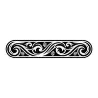 Elegant Swirl Border in Black White - Ornamental Element. vector