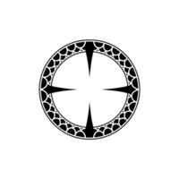 Geometric Compass , Abstract Black and White Illustration, Minimalist. vector