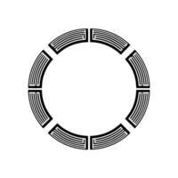 Geometric Segmented Ring Modern Black White. vector