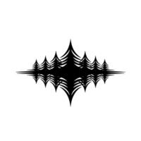 Minimalist Black Forest Silhouettes on White Background. vector