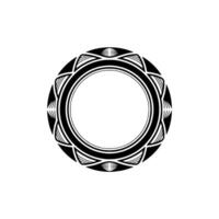Minimalist Circle Ornament with Geometric Pattern on Cream Background. vector