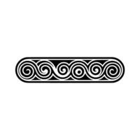 Black and White Swirl Pattern Element on White Background. vector