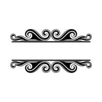 Elegant Black White Decorative Scroll Frame Element. vector