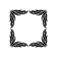 Black Tribal Frame on White Background - Element. vector