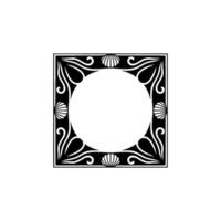 Elegant Art Deco Frame with Seashells, Minimalist. vector