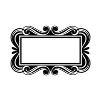 Elegant Black Scroll Frame on White Background - . vector