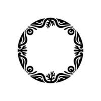 Elegant Circular Ornament with Nature-Inspired Elements. vector