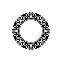 Ornamental Black Circle Frame on White - Elegant Element. vector