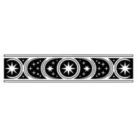 Celestial Border Stars, Crescent Moons, and Dots, Minimalist. vector