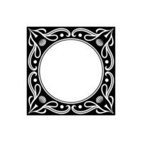 Elegant Art Deco Frame with Seashell Accents on White Background. vector