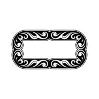 Ornate Black Scroll Frame on White, Elegant Decorative. vector
