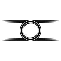 Minimalist Geometric Black Circle Lines on White Background. vector