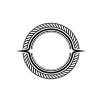 Nautical Emblem, Rope Circle, Minimalist , Branding. vector