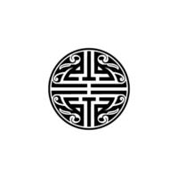 Elegant Chinese Symbol on White Background, Minimalist. vector