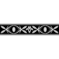 Ornamental Black and White Border , Abstract Floral Pattern. vector