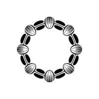Minimalist Black White Seed Pod Wreath Decorative Element. vector