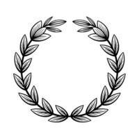 Minimalist Laurel Wreath Illustration on White Background. vector