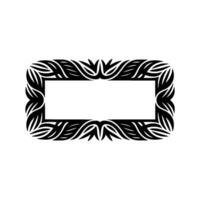 Ornamental Black Rectangular Frame on White Background. vector