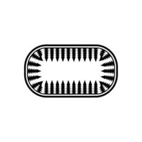 Abstract Forest Frame Geometric Black White. vector